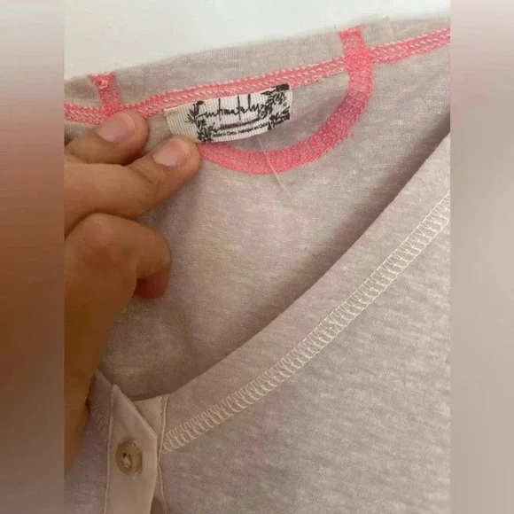 Nwot Free People Pillow Talk Henley Romper - Picture 5 of 8